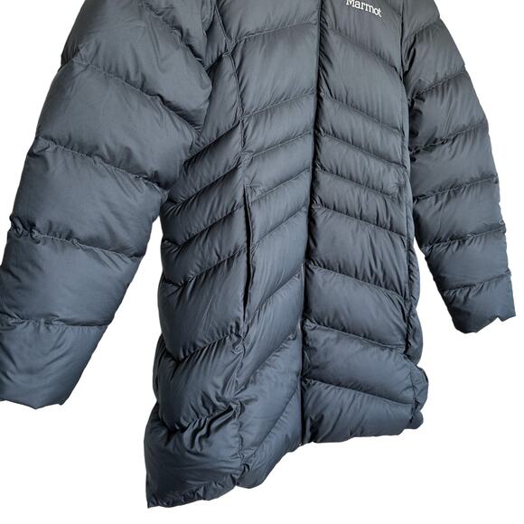 Marmot NEW Montreal 700 Fill Down Puffer Coat Parka Jacket Dark Steel Grey Large - Picture 7 of 14
